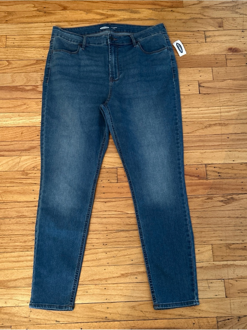 Old Navy High Rise Super Skinny Ankle Jeans Women's Medium Wash Stretch 14 NWT